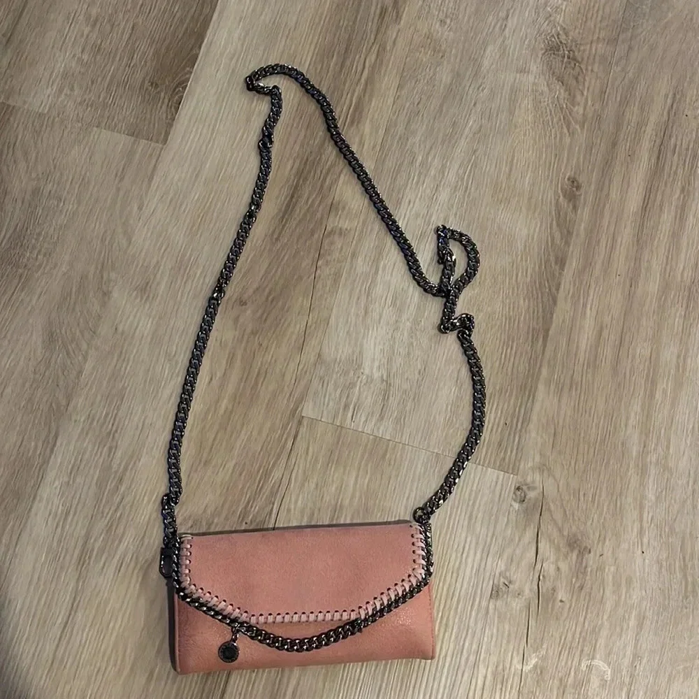 Stella McCartney Mini Falabella Metallic Wallet in Pink Suede - Picture 8 of 15